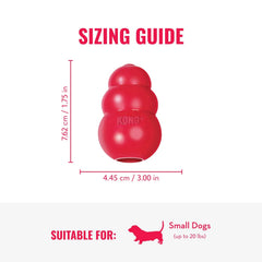 KONG Classic stuffed with treats for extended enrichment and tasty rewards.