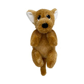 KONG Comfort Pups plush fur squeaker for soft cuddles and play.