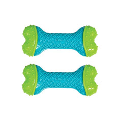 KONG CoreStrength Bone textured body cleans teeth during chewing.