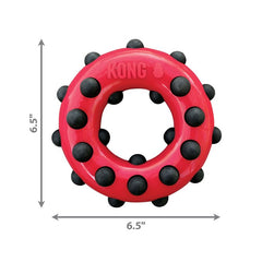 KONG Dotz Circle Dog Toy Large closeup textures highlighting nubs for teeth and gums