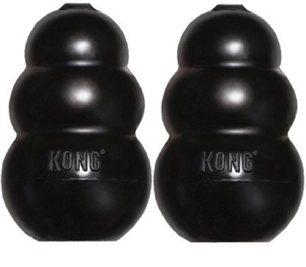 KONG Extreme dog toy large black in action for powerful chewers