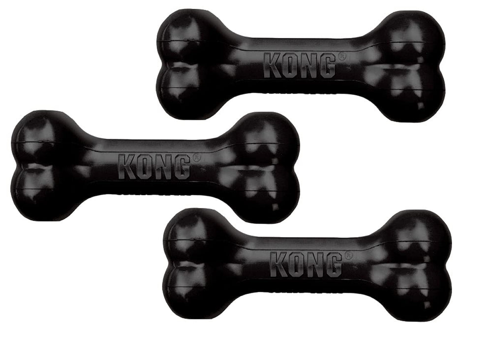 KONG Extreme Goodie Bone medium black front view for durable chewing and enrichment