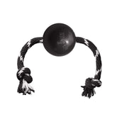Pelota KONG Extreme con cuerda negra para perros grandes, ideal para lanzar y jugar