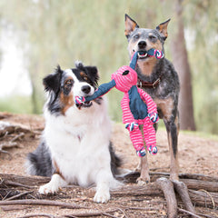 KONG Floppy Knots minimal stuffing design reduces mess after enthusiastic play.