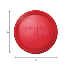 Dog catching the KONG Flyer mid-air for flexible, safer catch.