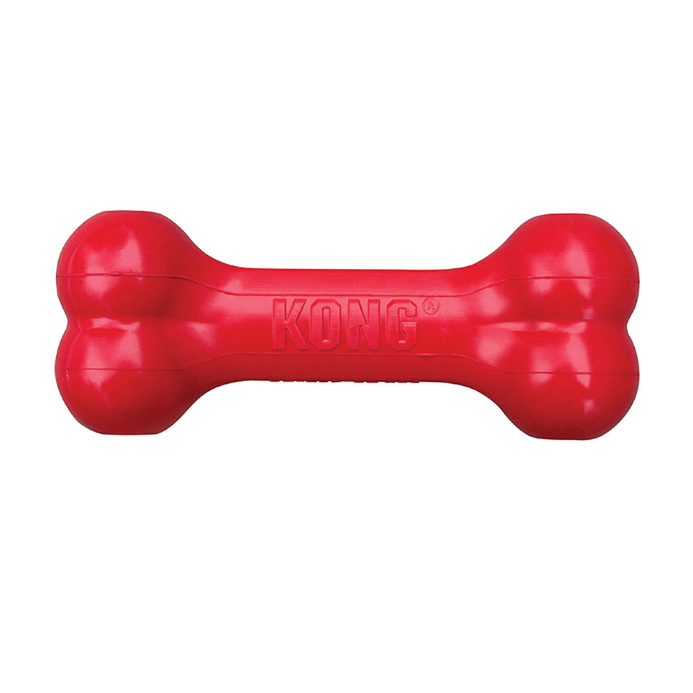 KONG Goodie Bone red durable rubber dog toy for mental engagement.