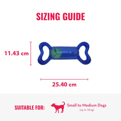 KONG Jumbler Tug handles enable easy grabbing during play.