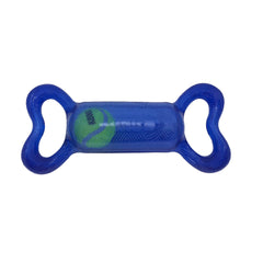 KONG Jumbler Tug interior ball squeak sparks interactive play.