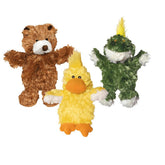 KONG Low Stuffing Squeaker dog toy Bear offers mess-free play for small dogs.