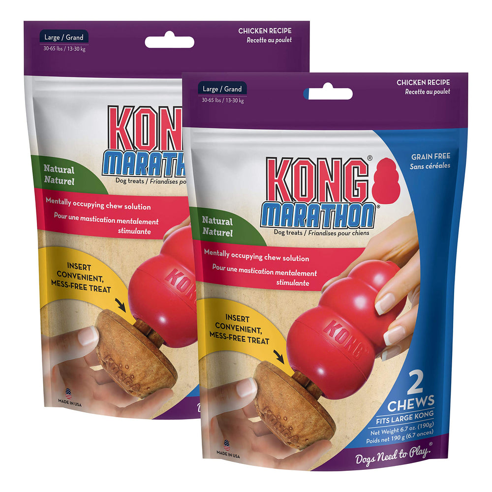 KONG Marathon chicken flavor two-pack treats ready for large-dog playtime