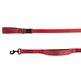 KONG reflective shock-absorbing hands-free leash in red for night-ready walks and safety.