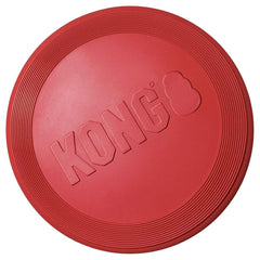 KONG Rubber Flyer large red in-use shot, great for backyard games.