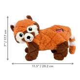 KONG Scampers panda rojo con cola curvada para movimientos realistas.