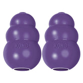 KONG Senior natural rubber toy closeup highlighting gentle material for older dogs' teeth and gums.
