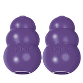KONG Senior toy with soft rubber is gentle on aging dogs' teeth during chews.
