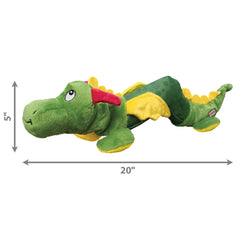 KONG Shakers Dragon LG-XL plush dragon design supports interactive indoor fun.