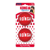 KONG Signature Balls 2-pack for large dogs in side view, built for durability.