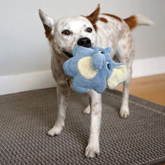 KONG Snuzzles Elephant squeaker close-up highlighting deep, engaging squeak.