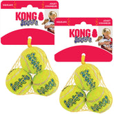 KONG Squeakair Ball: juguete-perro, enfoque en la pelota de tenis suave para juego de traer.