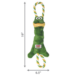 KONG Tugger Knots Frog in-action fetch and tug play with a dog