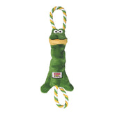 KONG Tugger Knots Frog open toy shows dual rope handles for interactive tugging and fetch