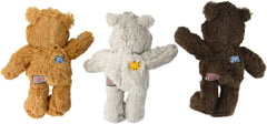 KONG Wild Knots Bear pack3 closeup squeaker showcases play-enticing design for interactive fetch sessions.