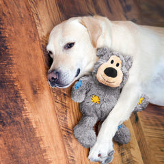 KONG Wild Knots Bear reinforced plush body for durable solo play.