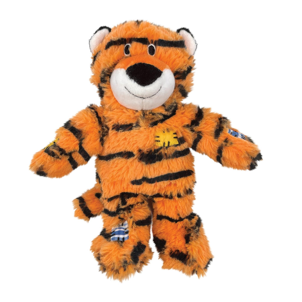 KONG Wild Knots Tiger toy reveals interior rope for durable chewing and mess-free play