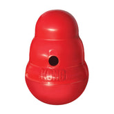 KONG Wobbler wobble-action treat-dispensing toy for dogs during interactive play