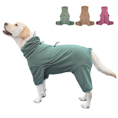 KOOGAL dog pajamas green 6XL front view highlighting stretchy fit for large dogs
