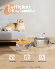 KOOGMOON cat water fountain water level window enables quick monitoring.