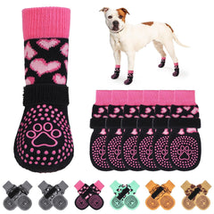 KOOLTAIL anti-slip dog socks grip close-up showing traction on hardwood floors.