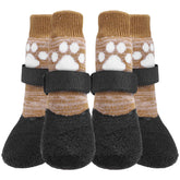 KOOLTAIL anti-slip dog socks illustrating paw width measurement for secure fit and traction.