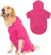 KOOLTAIL Basic dog hoodie front view in pink, showcasing warm, snug interior