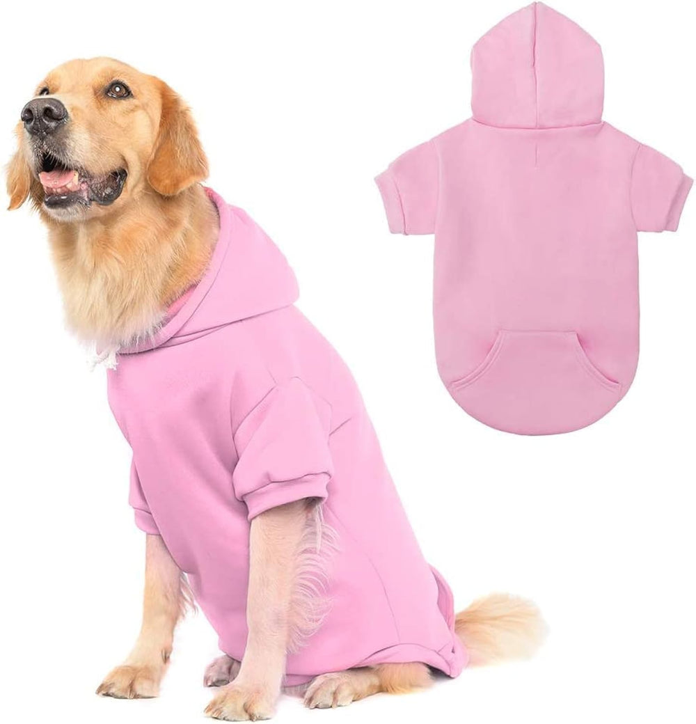 KOOLTAIL Basic Dog Hoodie front view in pink highlights soft interior warmth.