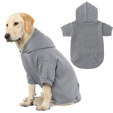 KOOLTAIL Basic Dog Hoodie gray front view for cozy warmth on walks.