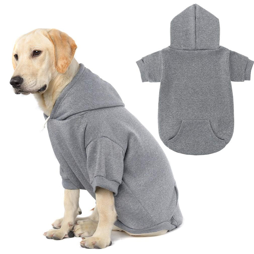 KOOLTAIL Basic Dog Hoodie front view in grey shows snug warmth for daily walks