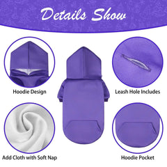 KOOLTAIL Basic dog hoodie leash hole offers safe daily walking access.
