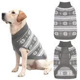 KOOLTAIL cable-knit dog sweater front snowflake design for seasonal warmth