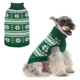 KOOLTAIL cable-knit dog sweater green front view offers cozy warmth for winter walks.