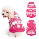 KOOLTAIL cable knit dog sweater with snowflake pattern offers stylish warmth for winter walks.