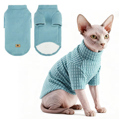 KOOLTAIL cat sweater blue soft-fleece keeps your pet warm and comfortable.