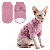 KOOLTAIL cat sweater soft fleece close-up highlights cozy warmth for hairless cats.