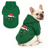 KOOLTAIL Christmas dog hoodie with Santa hat in green for festive photos and warmth