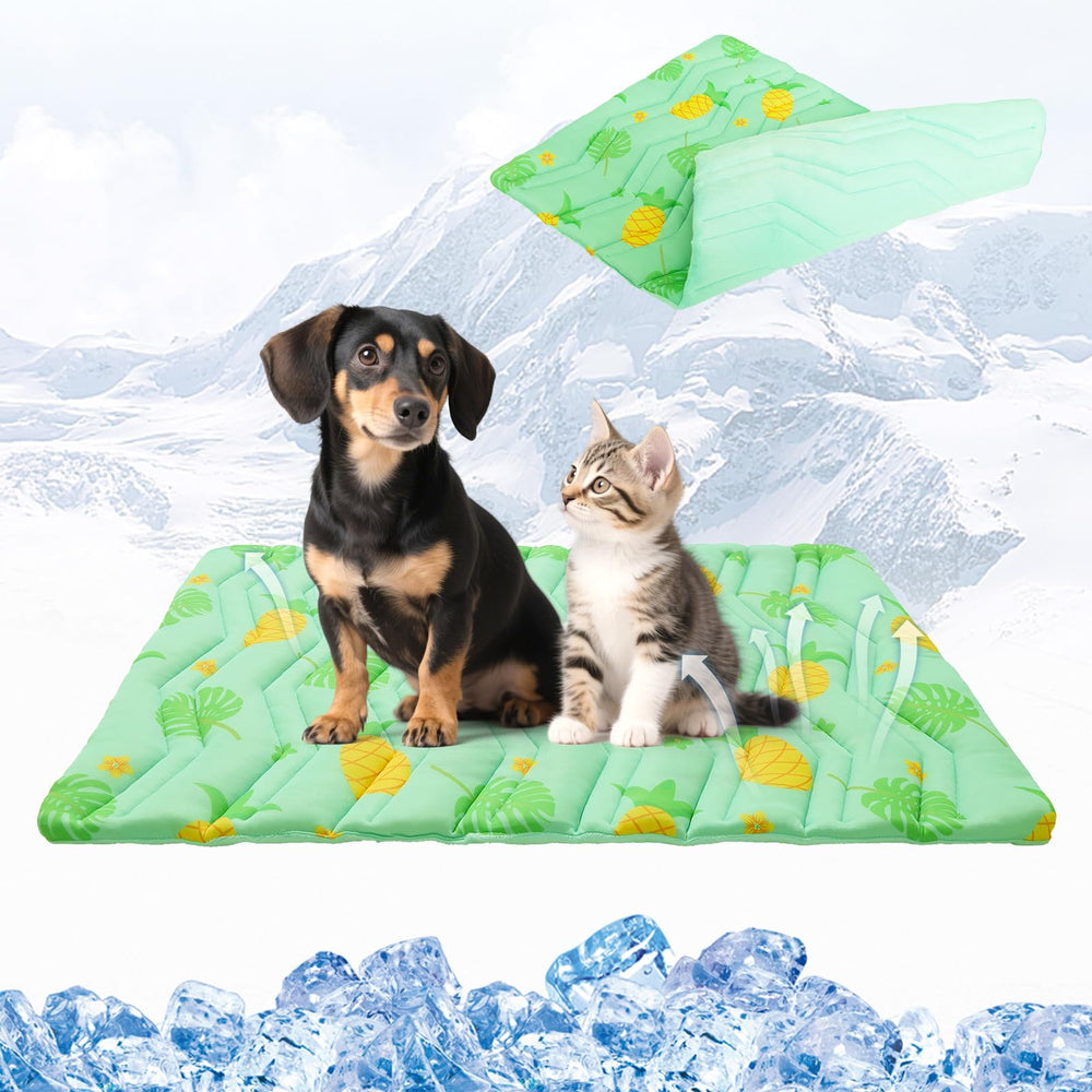 KOOLTAIL dog cooling mat front view, cooling surface ideal for hot days