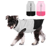 KOOLTAIL dog fleece vest front view in black shows cozy warmth for chilly walks