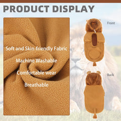 KOOLTAIL Hooded Dog Costume pullover design offers easy on and off.