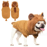 KOOLTAIL dog lion mane costume hoodie showcased on a playful pet in festive attire