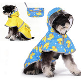 KOOLTAIL dog raincoat blue shark print protects during downpours with playful style