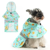 KOOLTAIL dog raincoat back view shows waterproof poncho for rainy outings